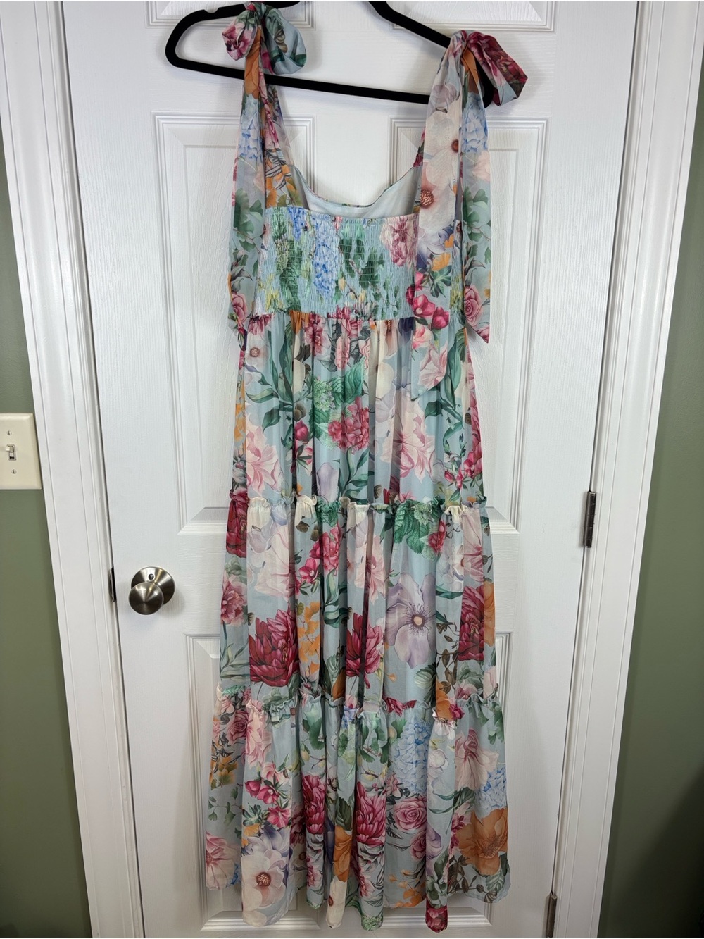 Baltic Born Anita maxi dress light blue floral print sz med - Picture 10 of 12